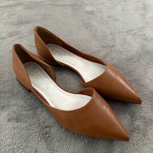Franco Sarto Cognac Pointed D'Orsay Flats